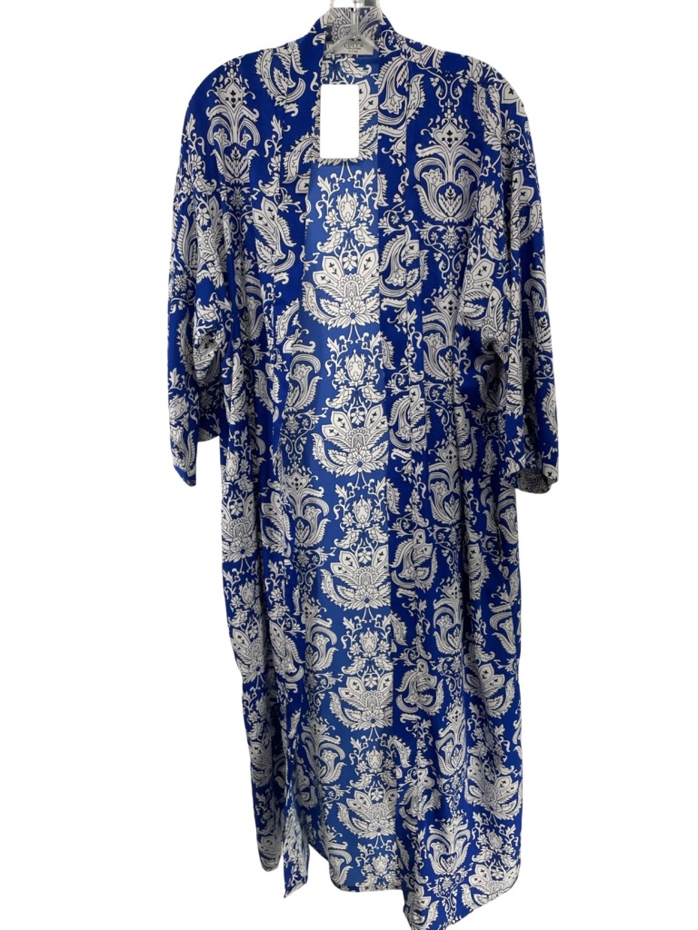 Blue & White Paisley Maxi Kimono EC